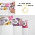 thumbnail image 2 of Flowers No Hooks Shower Curtain with Snap-in Liner Spring Watercolor Pink Purple Floral Linen Texture Shower Curtains for Bathroom, Waterproof, Easy Install, Washable 72"x78", 2 of 9