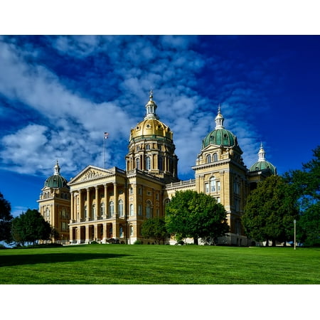 Iowa State Capitol Building - Canvas Print Des Moines Iowa Building State Capitol Structure Stretched Canvas 10 x 14