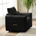 thumbnail image 2 of Miekor Furniture 35 "Teddy fabric sofa, modern lounge chair, upholstered with a pillow, apartment, office, living room and bedroom biack No.9422, 2 of 8