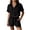Black, variant on Summer Clothes Set for Women with Pockets Linen 2 Piece Outfits Short Sleeve Button Up Shirt and Shorts (XL, Black)