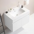 thumbnail image 2 of 36 Inch Wall Mounted Bathroom Vanity with White Ceramic Basin, Bathroom Storage Cabinet with Two Soft Close Cabinet Doors, Solid Wood,Excluding faucets,White, 2 of 5