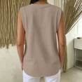 thumbnail image 7 of Mifsaly Womens Ribbed Sleeveless Tank Tops Casual Crewneck Muscle Shirts Summer Loose Fit Basic Activewear Undershirts Khaki,L, 7 of 7
