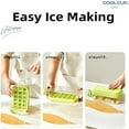 thumbnail image 5 of Ice Bottle Cup, 2 in 1 Zero Touch Press Ice Cube Mold Water Bottle with Lid and Bin, Ice Cube Bottle, Easy Press to Release Vertical Ice Cube Tray with Lid for Freezer (Green, 800ML), 5 of 7