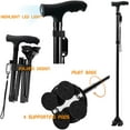 thumbnail image 5 of PVUEL All Terrain Folding Cane Walking Cane for Men Women LED Pivoting Base Walking Cain, 5 of 10