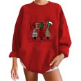 thumbnail image 4 of Qiopertar Mode Femmes Décontracté Imprimé Col Rond Manches Longues T-Shirt Ample Blouse d'Automne Pull Tops Chandails en Molleton Sans Capuche Liquidation Livraison Gratuite à Moins de 5$ jusqu'à 90 % de Réduction, 4 of 5