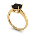thumbnail image 2 of 2 ctw Solitaire Anniversary Ring for Women | Cushion Cut Natural Onyx | Hyperallergenic Solid 14K Yellow Gold, 2 of 5
