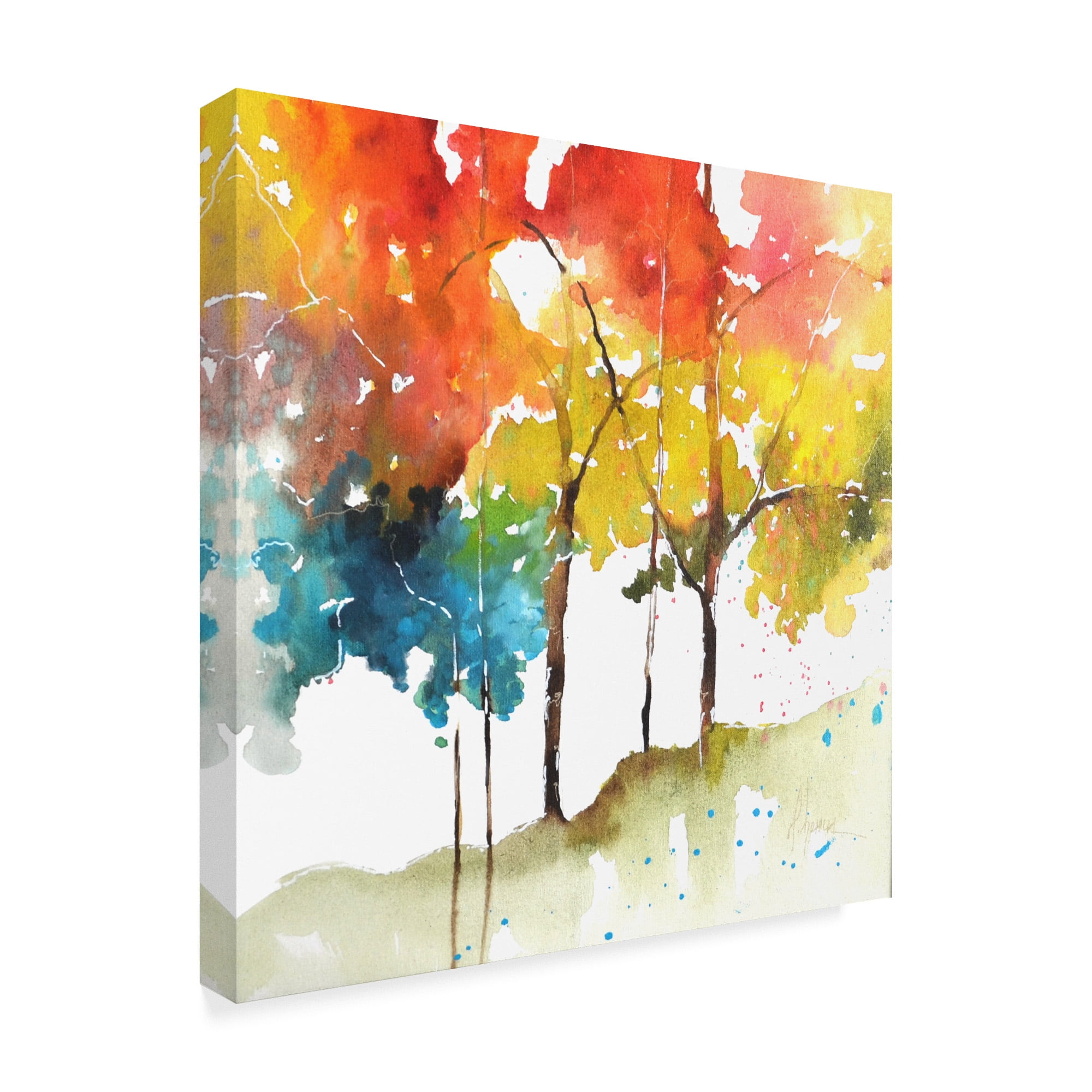 Trademark Fine Art 'Rainbow Trees II' Canvas Art by Leticia Herrera