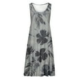thumbnail image 5 of Womens Summer Sleeveless Casual Dresses Crewneck Tank Dresses Trendy Floral Print Beach Vacation Sundress, 5 of 5