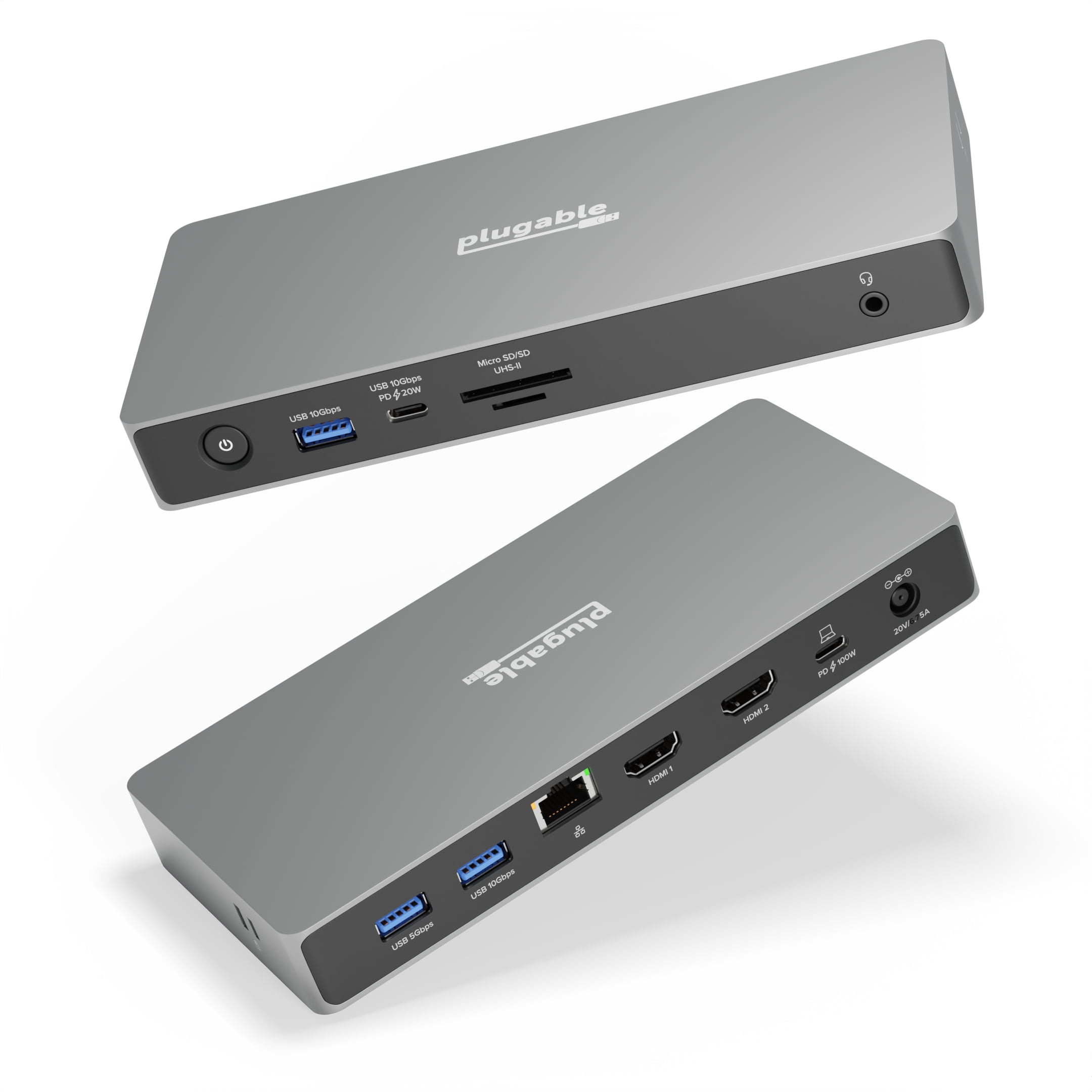 Plugable 11in1 USB C Docking Station Dual Monitor, USB4 100W Laptop