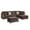 Brown, variant on Cato 3 Piece L Shape Sectional Sofa Set with Ottoman, 2 Pillows, Brown