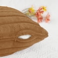thumbnail image 4 of Unique Bargains Plush Faux Fur Solid Striped Throw Decorative Pillow Covers (2 Count) Light Brown 18"x18", 4 of 7