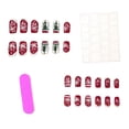 thumbnail image 5 of Medium Long Christmas Press on Nails 24Pcs, Snowflake Star Tree Spooky Fake Nails Set, Reusable False Nails for Holiday Party Daily Wear Women Girls, Christmas Nail Art, 5 of 9