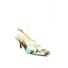 Pre-owned|Miu Miu Womens Stiletto Pointed Toe Abstract Slingback Pumps Blue Canvas 37.5