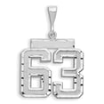thumbnail image 3 of 14k White Gold Small Diamond-cut Number 63 Charm Pendant, 3 of 3