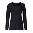 thumbnail image 3 of Timegard Hauts à Œillets pour Femmes Col Rond Manches Longues Bouffantes T-Shirts Transparents Habillés Décontractés Amples, 3 of 5