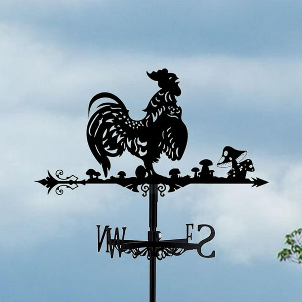 Veleta de gallo,Veleta de gallo para decoración de jardín de patio,Mini adorno decorativo de vana del tiempo,Veleta de hierro animal Veleta Regalo de hierro,Indicador de dirección del