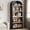 Black & Natural, variant on Memoryfield 5 Shelf Arched Bookcase, 71.7" Tall Farmhouse Wooden Bookshelf, Open Display Storage Rack for Living Room, Home Office, White
