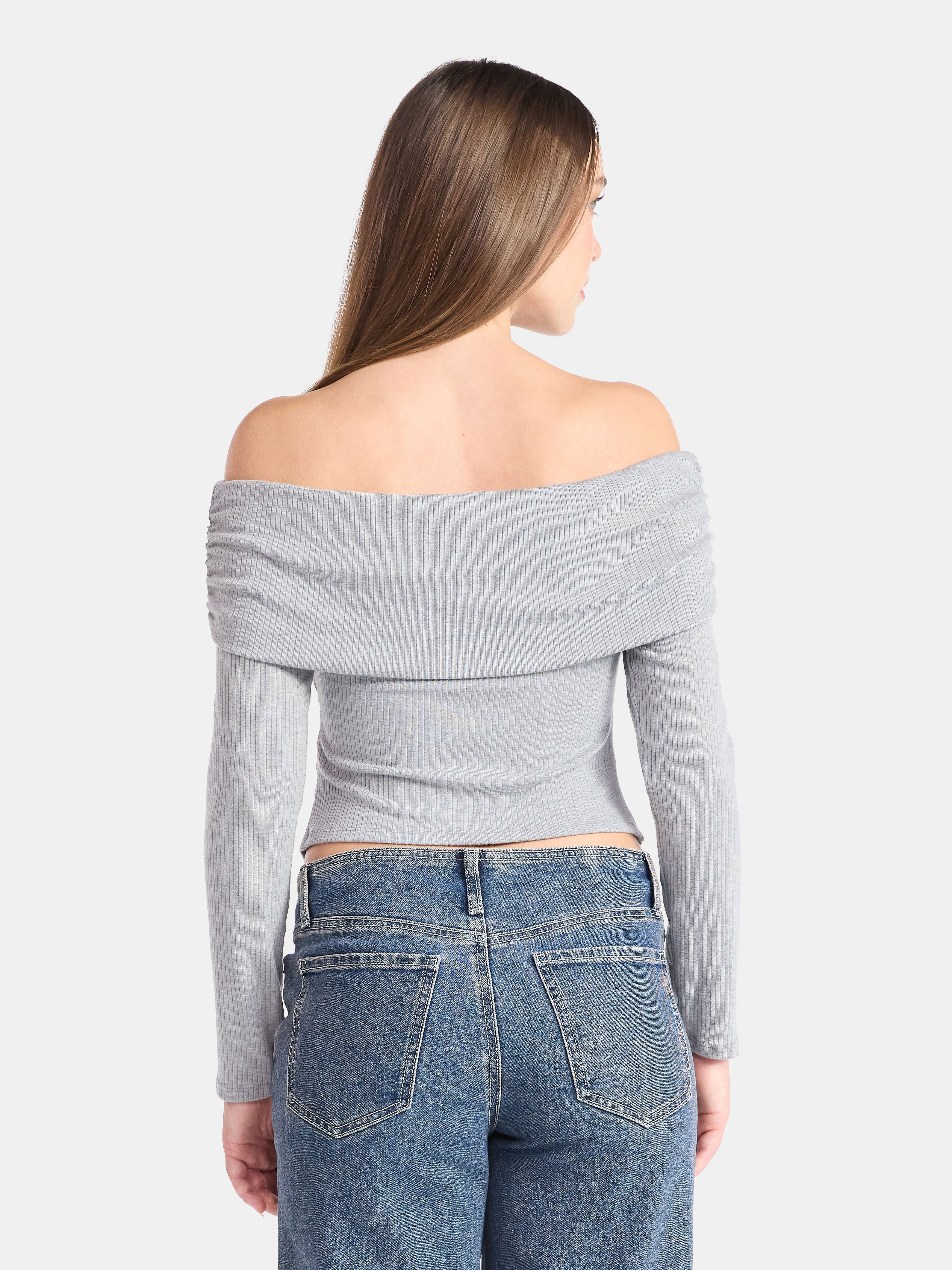 No Boundaries Off The Shoulder Top with Long Sleeves, Women’s
