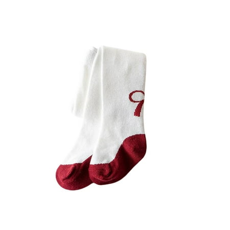 

Jkerther Baby Girls Tights Pantyhose Contrast Color Bowknot Pattern Leggings Tights Pants