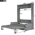 thumbnail image 3 of Queen Size Solid and Stable Murphy Bed Wall Bed with Cushion (Gray), 3 of 16