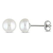 Everly Women's 7-8mm Cultured Freshwater Pearl w/ Silvertone Back Stud Earrings
