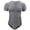 Gray, variant on Men's Short Sleeve Onesie Cotton Button Crotch Bodysuits Adult Snaps Crotch Onesies,Black L