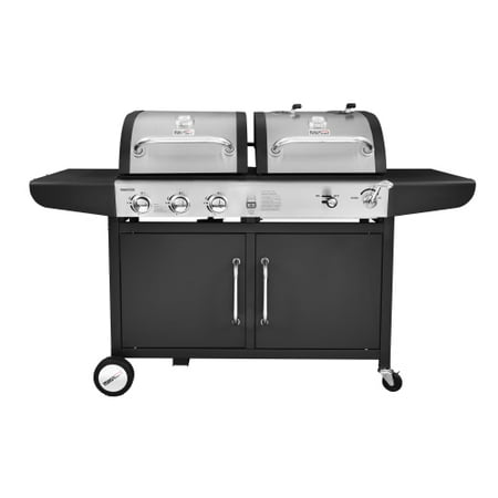 Royal Gourmet ZH3002 3-Burner 27,000-BTU Dual Fuel Cabinet Gas and Charcoal Grill Combo, Outdoor Barbecue, (Best Gas Charcoal Combo Grill)