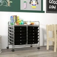 thumbnail image 2 of YYEAN 12-Drawer Rolling Storage Cart, Multifunctional Art Craft Organizer Cart, Mobile Utility Storage Cart with Removable Drawers & Lockable Wheels, Craft Cart for Home Office School, Rainbow-Black, 2 of 11