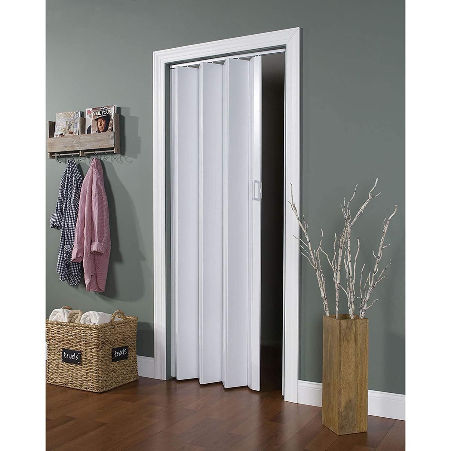 LTL Home Products en3280hl Encore Interior Accordion Folding Door 24-36 x 80 inches White