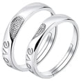 thumbnail image 1 of Anillos de Promesa LoveLoom 1Par 2Pzas Talla 1x6.5 y 1x8mm 16.9 y 18.2Ø Circunferencia 53 y 57mm Circonia/Metal Plata., 1 of 2