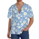 thumbnail image 1 of Fotbe Daisies Flowers Camisa Estampada de Manga Corta para Hombre, Casual de Verano, Estilo Playero, Sin Arrugas-Small, 1 of 5