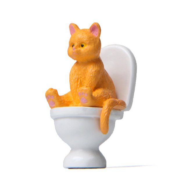 Flmtop Cat Figures Haute Simulation Vive Expression Décoration Accessoires Toilette Assis Miniature Chat Animal Modèle Jouet pour Enfants