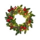 thumbnail image 2 of Ganfancp Corona de Navidad con Luces, Corona de Navidad Pre-Iluminada con Cinta, Adornos de Bolas, para Puerta Ventana Manto Decoración Navideña Ofertas de La Semana Guirnalda de Navidad X1, Luces de, 2 of 6