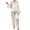 Beige, variant on ManxiVoo Printed Satin Pajama Set Long Sleeve Top and Pants Comfortable Sleepwear for Women L Size Beige