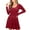 Burgundy, variant on Womens Long Sleeve Sweater Dress Knit Crochet Casual A Line Flowy Skater Mini Dresses