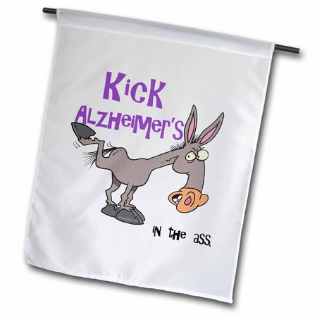 3dRose Kick Alzheimers In The Ass Awareness Ribbon Cause Design - Garden Flag, 12 by 18-inch