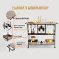 thumbnail image 5 of BENTISM 3-Tier Bar Serving Cart Rolling Trolley with Wine Grid Glass Holder 300lbs, 5 of 9