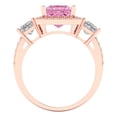 thumbnail image 4 of Three-Stone Engagement Ring for Women - 3.005ct Simulated Pink Diamond in 14K Rose Gold Promise Ring, 4 of 6