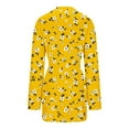 thumbnail image 4 of Oksale Womens Floral Graphic Robes with Belt Cozy Long Sleeve Bath Robe Super Soft Mini Bathrobes for Home Plus Size Loungewear Yellow XXXXL, 4 of 6