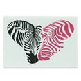 thumbnail image 1 of Pink Zebra Cutting Board, Zebra Couple Heads in the Shape of Heart Love Wedding Celebration, Decorative Tempered Glass Cutting and Serving Board, Large Size, Pink Black White, by Ambesonne, 1 of 1