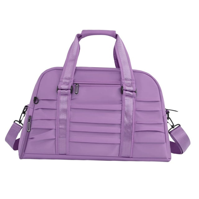 Bolsa deportiva de gimnasio, bolsa de viaje con compartimento para zapatos, ligera y ajustable. Púrpura claro