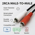 thumbnail image 3 of Cable Leader 6ft Dual RCA to RCA Audio Cable, Male to Male , Black, 3 of 4