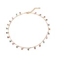 thumbnail image 1 of Bohemian Lovely Colorful Stone Chain Necklace For Women Gold Single-Layered Chain Chockers Party Jewelry, Gold, 1 of 9