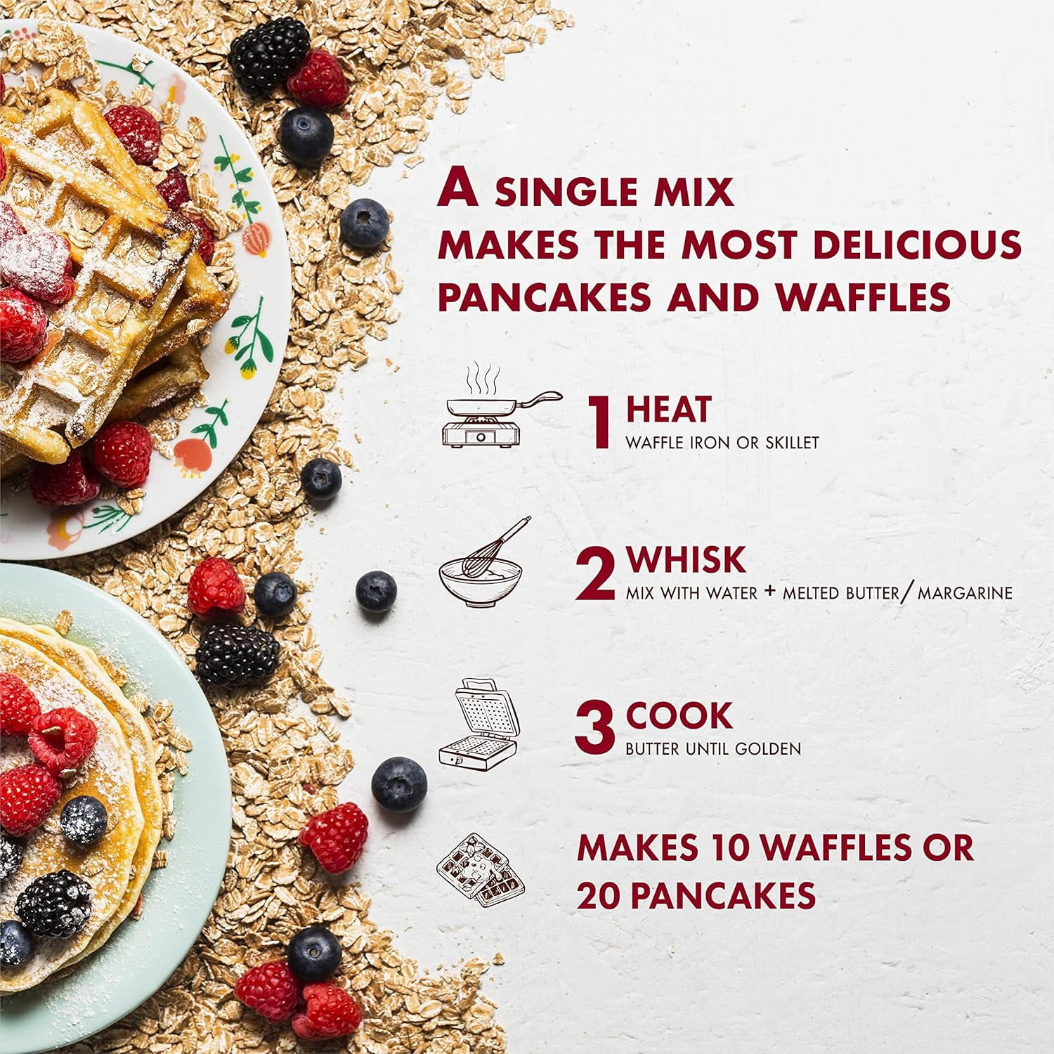 Classique Fare Belgian Waffle Mix 16 Oz Pack of 6.