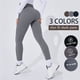 thumbnail image 2 of Mallas deportivas de cintura alta para mujer, pantalones de Yoga ajustados informales, Color sólido, nueve puntos, pantalones de tiburón, Leggings deportivos para montar, 2 of 4