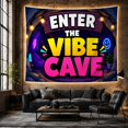 thumbnail image 6 of Enter the Vibe with Cave Graphic Entrance Dominated, Inspirational Illustration for Art Lovers, Typography Wall Art, Mother'S Day Gift, Tapestry Wall Hanging for Bedroom and Dorm, 6 of 7
