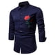 thumbnail image 2 of Blusa informal de manga larga con bordado de rosas para hombre Pompotops  oipoqjl26497, 2 of 4