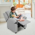 thumbnail image 4 of Gymax Fauteuil Inclinable pour Enfants avec Repose-Tête et Accoudoirs de Rangement Gris, 4 of 10