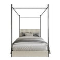 thumbnail image 3 of Home Design Passaic Full Upholstered Metal Storage Canopy Bed Frame with Vertical-Channel Tufted Headboard and Four Under-Bed Drawers, Beige, Easy Assembly, 3 of 12