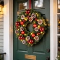 thumbnail image 5 of Lighted Christmas Wreath with Pinecones & Berries, 16" Real Touch Pine Needle Wreath, Christmas Wreaths for Front Door, Winter Xmas Wreath, Indoor Outdoor Christmas Decorations, 5 of 6